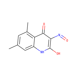 Cc1cc(C)c2c(=O)c(N=O)c(O)[nH]c2c1 ZINC000013757448