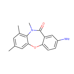 Cc1cc(C)c2c(c1)Oc1ccc(N)cc1C(=O)N2C ZINC000005930653