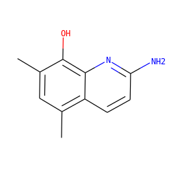Cc1cc(C)c2ccc(N)nc2c1O ZINC000000235876