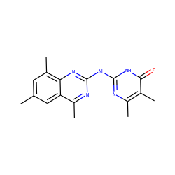 Cc1cc(C)c2nc(Nc3nc(C)c(C)c(=O)[nH]3)nc(C)c2c1 ZINC000018190126