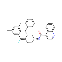 Cc1cc(C)cc(/C(F)=C2/CC[C@H](NC(=O)c3ccnc4ccccc34)C[C@H]2Cc2ccccc2)c1 ZINC000036323815