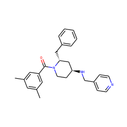Cc1cc(C)cc(C(=O)N2CC[C@H](NCc3ccncc3)C[C@H]2Cc2ccccc2)c1 ZINC000029348272