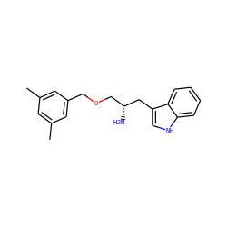 Cc1cc(C)cc(COC[C@@H](N)Cc2c[nH]c3ccccc23)c1 ZINC000013781129