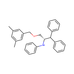 Cc1cc(C)cc(COC[C@@H](Nc2ccccc2)C(c2ccccc2)c2ccccc2)c1 ZINC000013781125