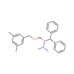 Cc1cc(C)cc(COC[C@H](C(c2ccccc2)c2ccccc2)N(C)C)c1 ZINC000013781126