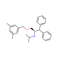 Cc1cc(C)cc(COC[C@H](NC(C)C)C(c2ccccc2)c2ccccc2)c1 ZINC000029552005
