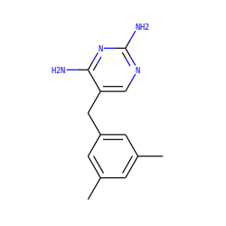 Cc1cc(C)cc(Cc2cnc(N)nc2N)c1 ZINC000013726765