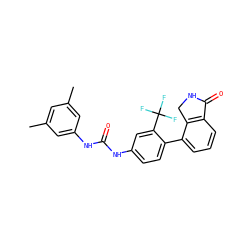 Cc1cc(C)cc(NC(=O)Nc2ccc(-c3cccc4c3CNC4=O)c(C(F)(F)F)c2)c1 ZINC000038347393