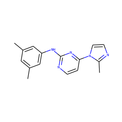Cc1cc(C)cc(Nc2nccc(-n3ccnc3C)n2)c1 ZINC000013489759