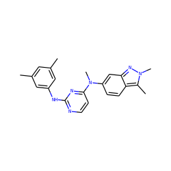 Cc1cc(C)cc(Nc2nccc(N(C)c3ccc4c(C)n(C)nc4c3)n2)c1 ZINC000103261673