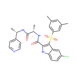 Cc1cc(C)cc(S(=O)(=O)c2c(C(=O)N[C@@H](C)C(=O)N[C@@H](C)c3ccncc3)[nH]c3ccc(Cl)cc23)c1 ZINC001772607635