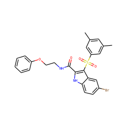 Cc1cc(C)cc(S(=O)(=O)c2c(C(=O)NCCOc3ccccc3)[nH]c3ccc(Br)cc23)c1 ZINC000071318793
