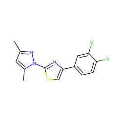Cc1cc(C)n(-c2nc(-c3ccc(Cl)c(Cl)c3)cs2)n1 ZINC000005697925