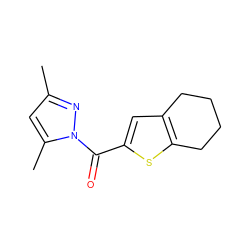 Cc1cc(C)n(C(=O)c2cc3c(s2)CCCC3)n1 ZINC000004284233