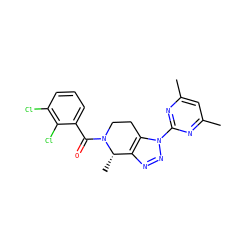 Cc1cc(C)nc(-n2nnc3c2CCN(C(=O)c2cccc(Cl)c2Cl)[C@H]3C)n1 ZINC000225991532
