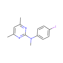 Cc1cc(C)nc(N(C)c2ccc(I)cc2)n1 ZINC000013794373