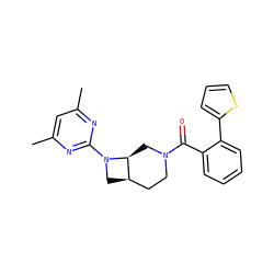 Cc1cc(C)nc(N2C[C@@H]3CCN(C(=O)c4ccccc4-c4cccs4)C[C@@H]32)n1 ZINC000145703200