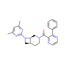 Cc1cc(C)nc(N2C[C@@H]3CCN(C(=O)c4nccnc4-c4ccccc4)C[C@@H]32)n1 ZINC000116826943