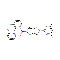 Cc1cc(C)nc(N2C[C@H]3CN(C(=O)c4cccc(F)c4-c4ncccc4C)C[C@H]3C2)n1 ZINC000167200383