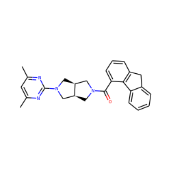 Cc1cc(C)nc(N2C[C@H]3CN(C(=O)c4cccc5c4-c4ccccc4C5)C[C@H]3C2)n1 ZINC000116824075