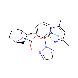 Cc1cc(C)nc(OC[C@@H]2C[C@H]3CC[C@H]2N3C(=O)c2cccc(F)c2-n2nccn2)n1 ZINC000473171403