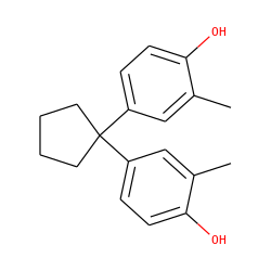 Cc1cc(C2(c3ccc(O)c(C)c3)CCCC2)ccc1O ZINC000001690791