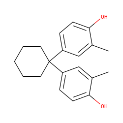 Cc1cc(C2(c3ccc(O)c(C)c3)CCCCC2)ccc1O ZINC000001699285
