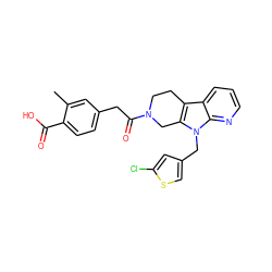 Cc1cc(CC(=O)N2CCc3c(n(Cc4csc(Cl)c4)c4ncccc34)C2)ccc1C(=O)O ZINC000199999601