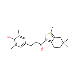 Cc1cc(CCC(=O)c2sc(C)c3c2CCC(C)(C)C3)cc(C)c1O ZINC000036477994