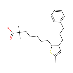 Cc1cc(CCCc2ccccc2)c(CCCCCC(C)(C)C(=O)O)s1 ZINC000013726664