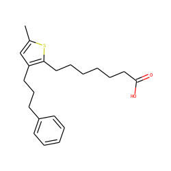 Cc1cc(CCCc2ccccc2)c(CCCCCCC(=O)O)s1 ZINC000013726631