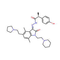 Cc1cc(CCN2CCCC2)c(C)c2c1N(CCN1CCCCC1)C(=O)/C2=N\NC(=O)[C@@H](C)c1ccc(O)cc1 ZINC000072180608