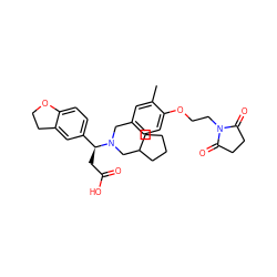 Cc1cc(CN(CC2CCCC2)[C@@H](CC(=O)O)c2ccc3c(c2)CCO3)ccc1OCCN1C(=O)CCC1=O ZINC000225168553