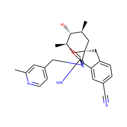 Cc1cc(CN2C(=O)[C@]3(N=C2N)c2cc(C#N)ccc2C[C@]32C[C@H](C)[C@@H](O)[C@H](C)C2)ccn1 ZINC000149639020