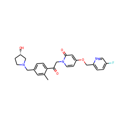 Cc1cc(CN2CC[C@H](O)C2)ccc1C(=O)Cn1ccc(OCc2ccc(F)cn2)cc1=O ZINC000169711392