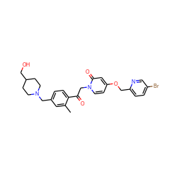 Cc1cc(CN2CCC(CO)CC2)ccc1C(=O)Cn1ccc(OCc2ccc(Br)cn2)cc1=O ZINC000169711409