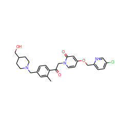 Cc1cc(CN2CCC(CO)CC2)ccc1C(=O)Cn1ccc(OCc2ccc(Cl)cn2)cc1=O ZINC000169711405