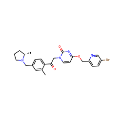 Cc1cc(CN2CCC[C@@H]2C)ccc1C(=O)Cn1ccc(OCc2ccc(Br)cn2)nc1=O ZINC000169711427