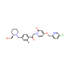 Cc1cc(CN2CCCC[C@@H]2CO)ccc1C(=O)Cn1ccc(OCc2ccc(Cl)cn2)cc1=O ZINC000169711407