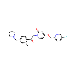 Cc1cc(CN2CCCC2)ccc1C(=O)Cn1ccc(OCc2ccc(F)cn2)cc1=O ZINC000169711357