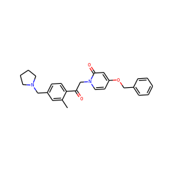 Cc1cc(CN2CCCC2)ccc1C(=O)Cn1ccc(OCc2ccccc2)cc1=O ZINC000169711354