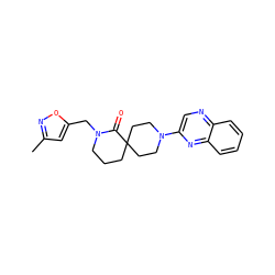 Cc1cc(CN2CCCC3(CCN(c4cnc5ccccc5n4)CC3)C2=O)on1 ZINC000096173143