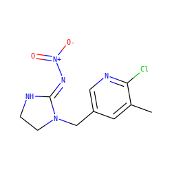 Cc1cc(CN2CCN/C2=N\[N+](=O)[O-])cnc1Cl ZINC000035837934