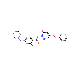 Cc1cc(CN2CCO[C@@H](C)C2)ccc1C(=O)Cn1ncc(OCc2ccccc2)cc1=O ZINC000169711440