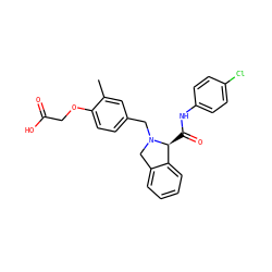 Cc1cc(CN2Cc3ccccc3[C@@H]2C(=O)Nc2ccc(Cl)cc2)ccc1OCC(=O)O ZINC000066112489