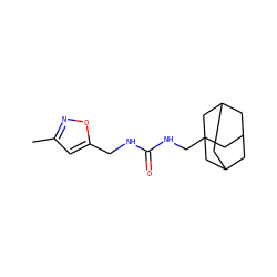 Cc1cc(CNC(=O)NCC23CC4CC(CC(C4)C2)C3)on1 ZINC000061794878