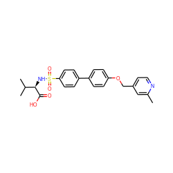 Cc1cc(COc2ccc(-c3ccc(S(=O)(=O)N[C@@H](C(=O)O)C(C)C)cc3)cc2)ccn1 ZINC000073140486