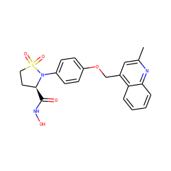 Cc1cc(COc2ccc(N3[C@@H](C(=O)NO)CCS3(=O)=O)cc2)c2ccccc2n1 ZINC000028570886