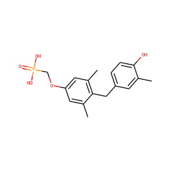 Cc1cc(Cc2c(C)cc(OCP(=O)(O)O)cc2C)ccc1O ZINC000040422758