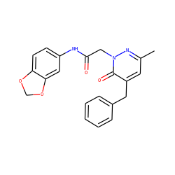 Cc1cc(Cc2ccccc2)c(=O)n(CC(=O)Nc2ccc3c(c2)OCO3)n1 ZINC000096271796